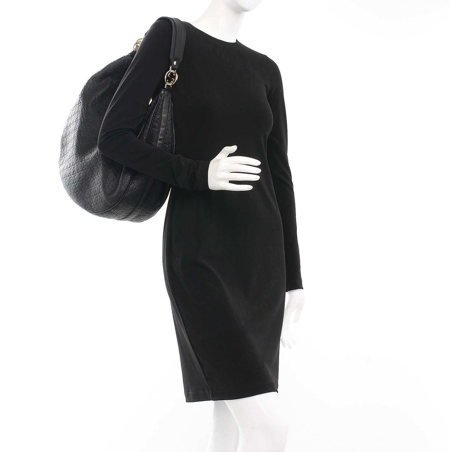 Gucci Guccissima Large GG Twins Hobo Black 2 of 12