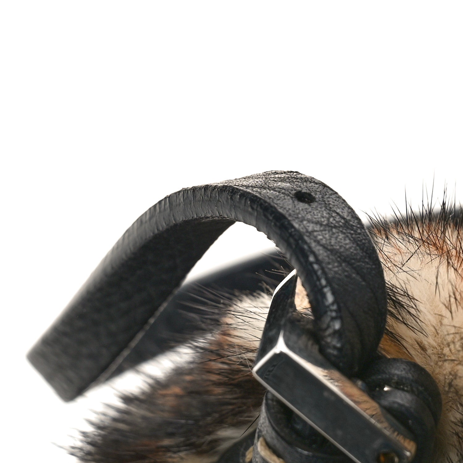 Fendi Cuoio Romano Selleria Rabbit Fur Crystal Mini Mama Baguette Black Multicolor 10 of 11