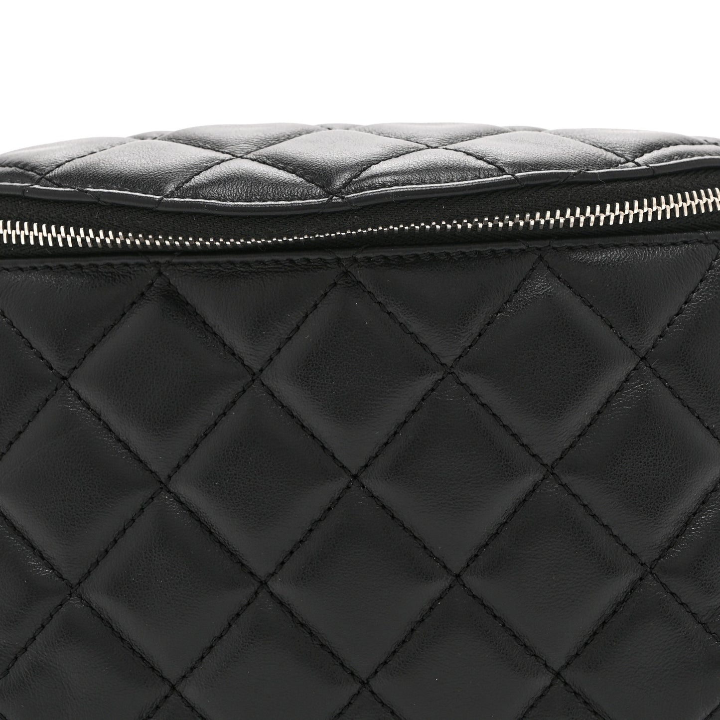Calfskin Quilted Uniform Waist Belt Bag Black