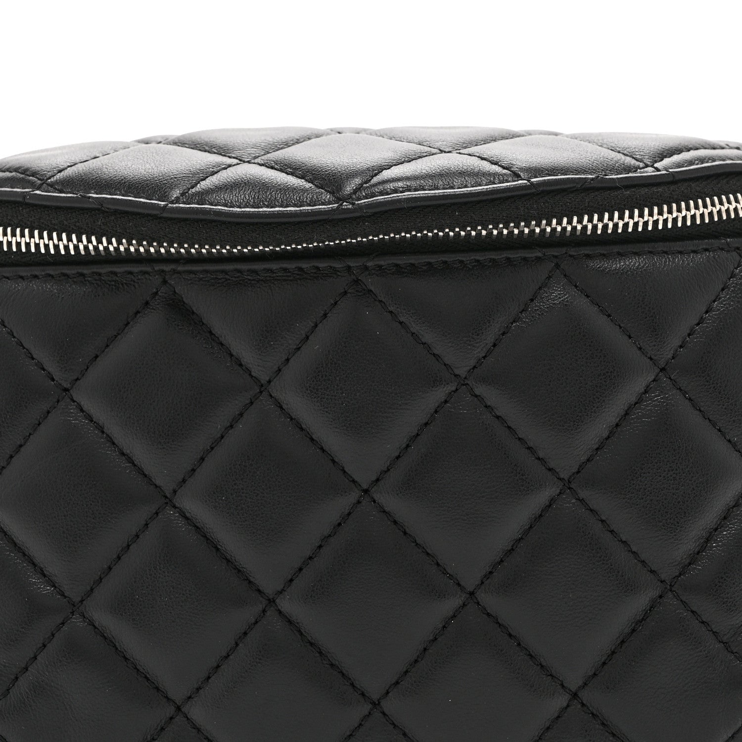 Chanel Calfskin Quilted Uniform Waist Belt Bag Black 8 of 10