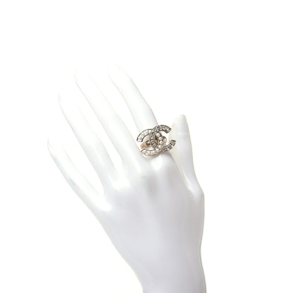 Chanel Crystal Pearl CC Ring 6.25 Gold 2 of 5