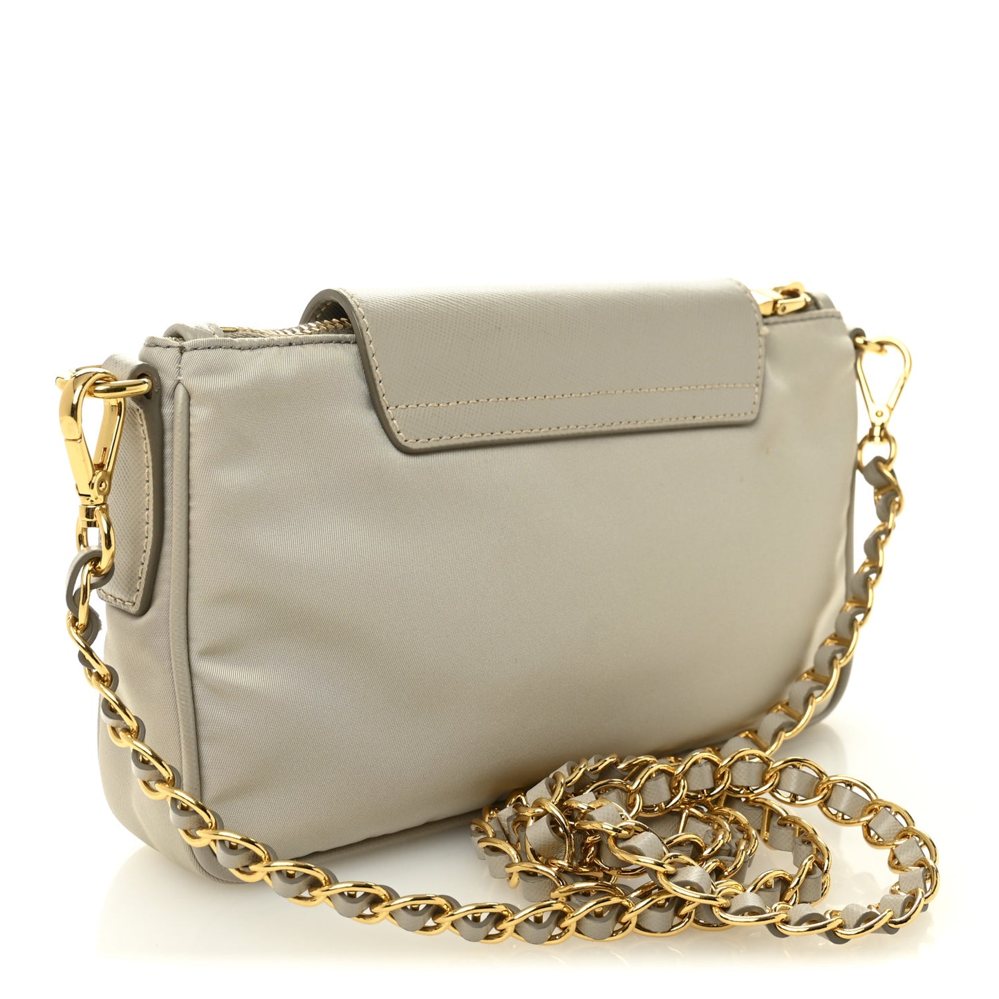 Tessuto Nylon Saffiano Crossbody Bag Pomice