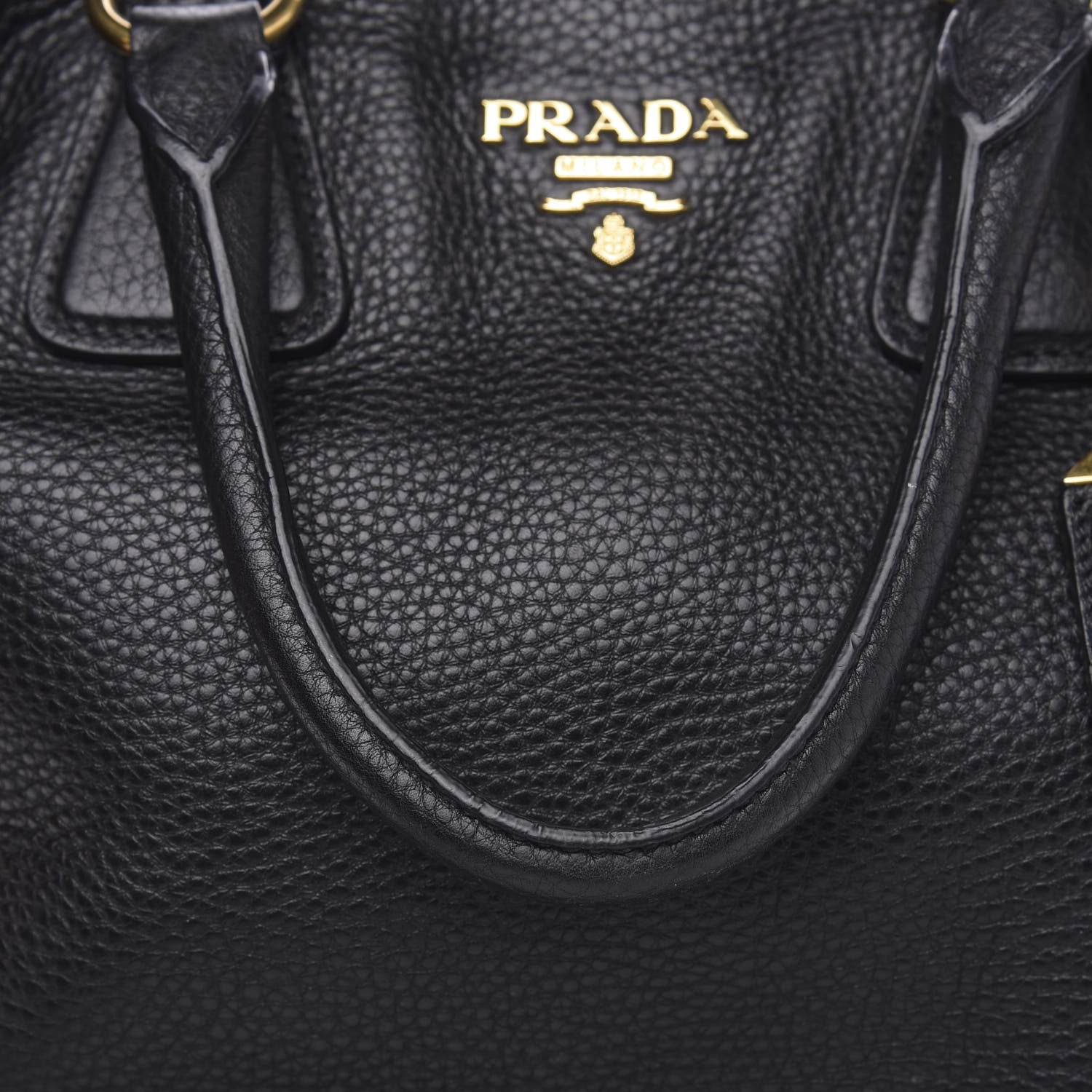 Prada Vitello Daino Side Zip Tote Black 11 of 11