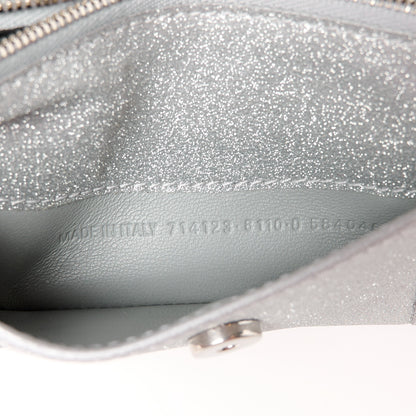Balenciaga Sparkling Fabric XS Hourglass Wallet On Chain Silver 7 of 13