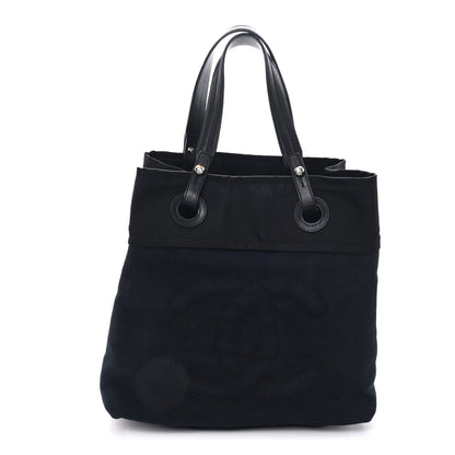 Chanel Lambskin Canvas CC Shopping Tote Black 1 of 13