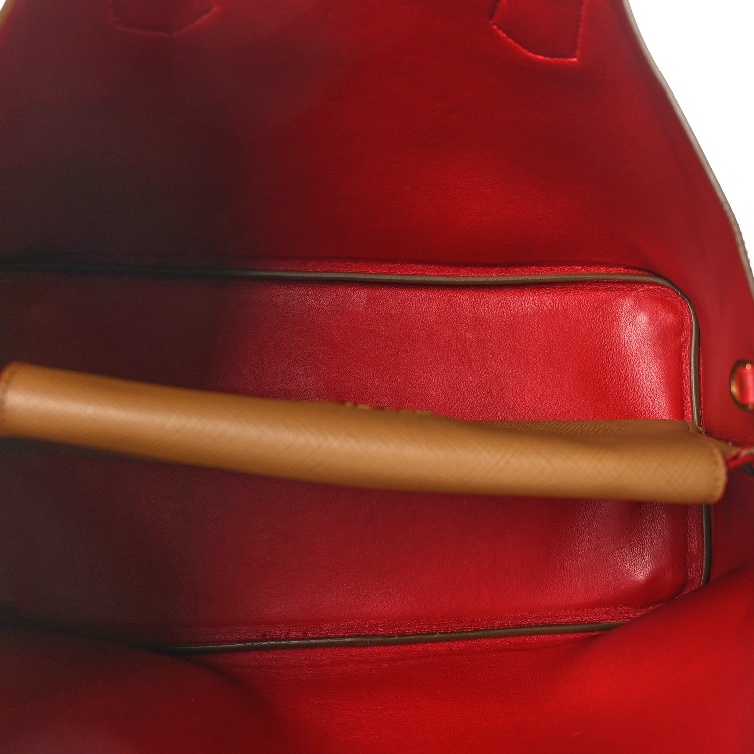 Prada Saffiano Cuir Medium Double Bag Noisette Papaya 5 of 10