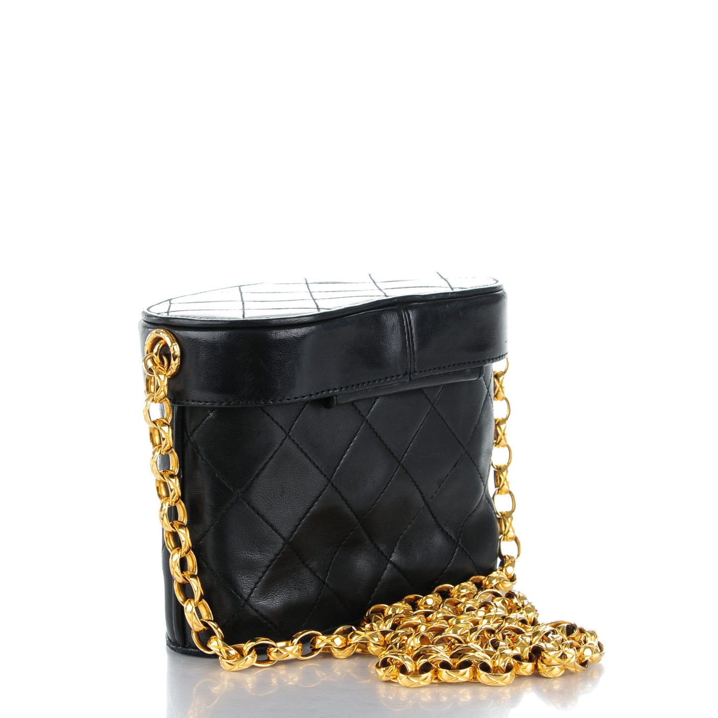 Lambskin Quilted Tassel Shoulder Bag Black