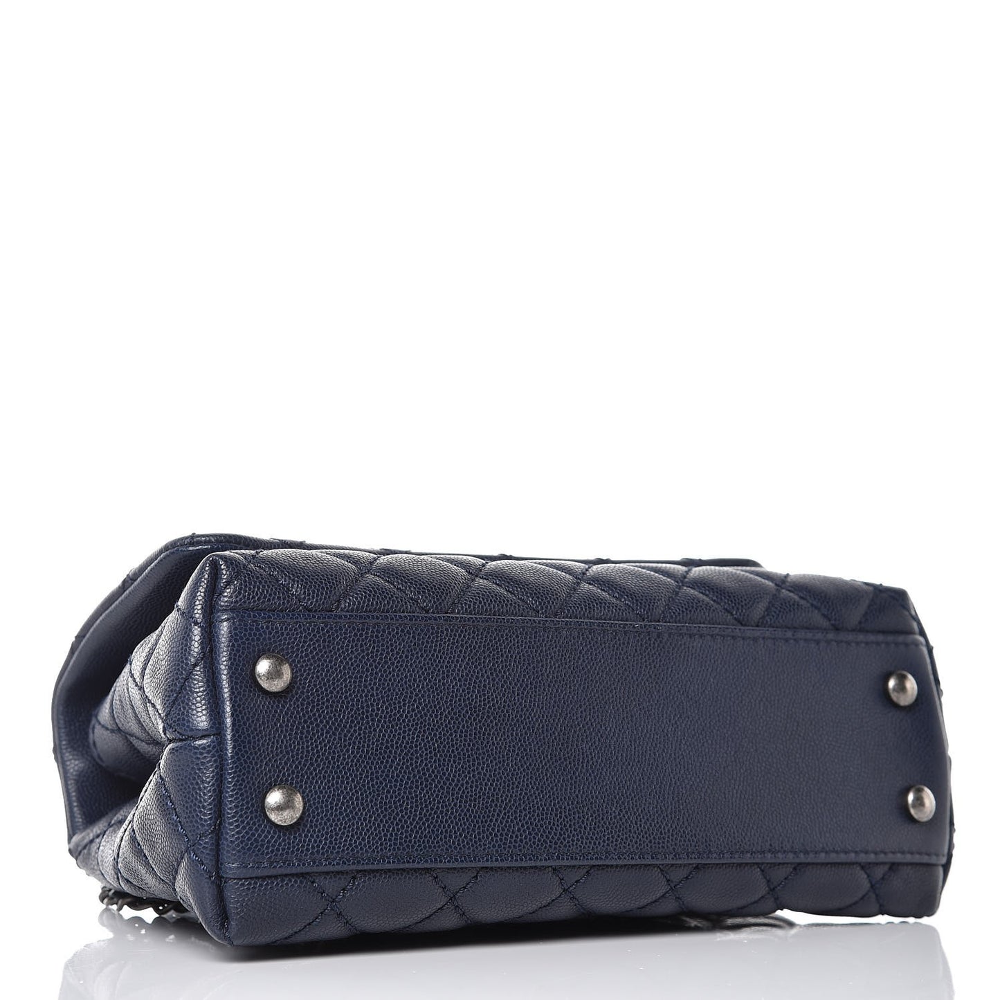 Caviar Quilted Mini Coco Handle Flap Navy Blue