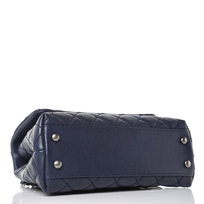 Chanel Caviar Quilted Mini Coco Handle Flap Navy Blue 5 of 9