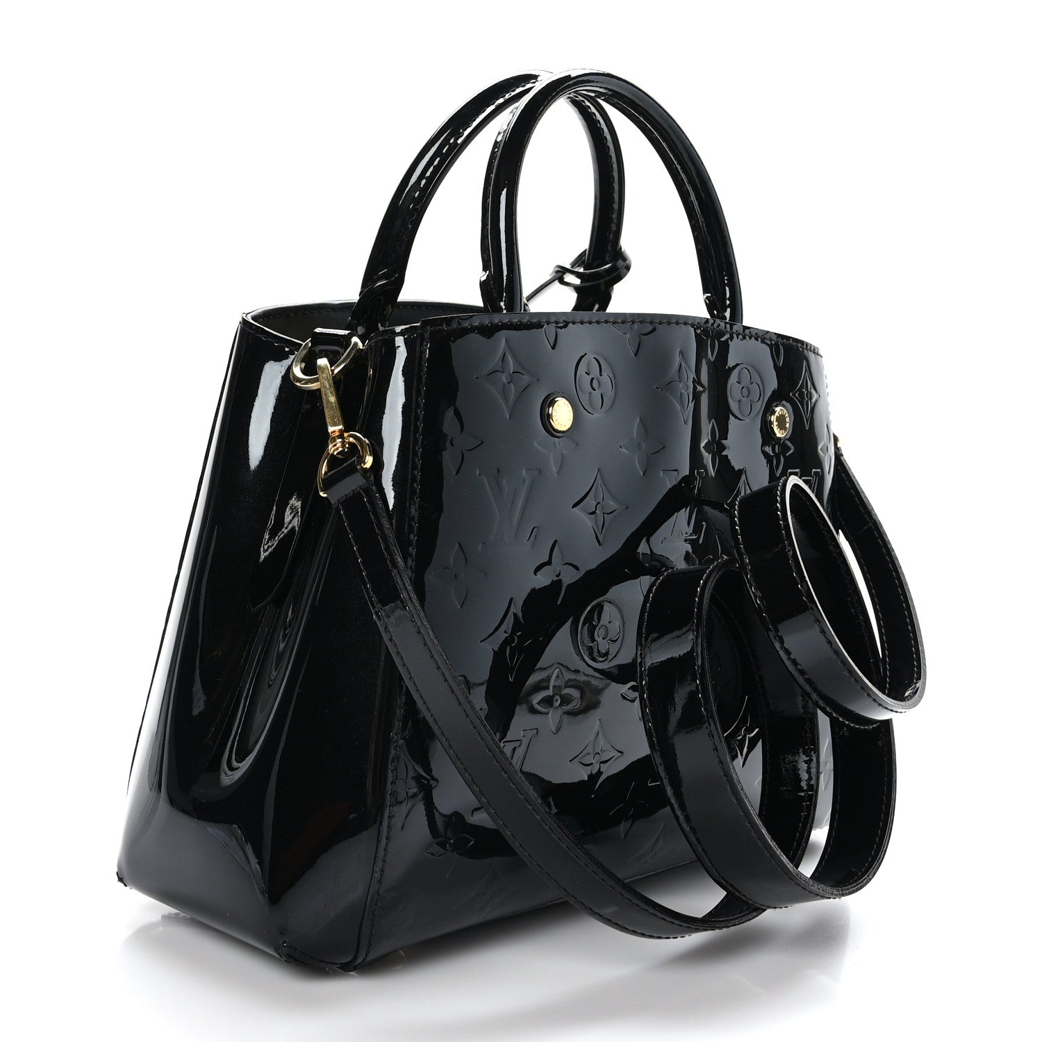 Louis Vuitton Vernis Montaigne BB Black 3 of 8