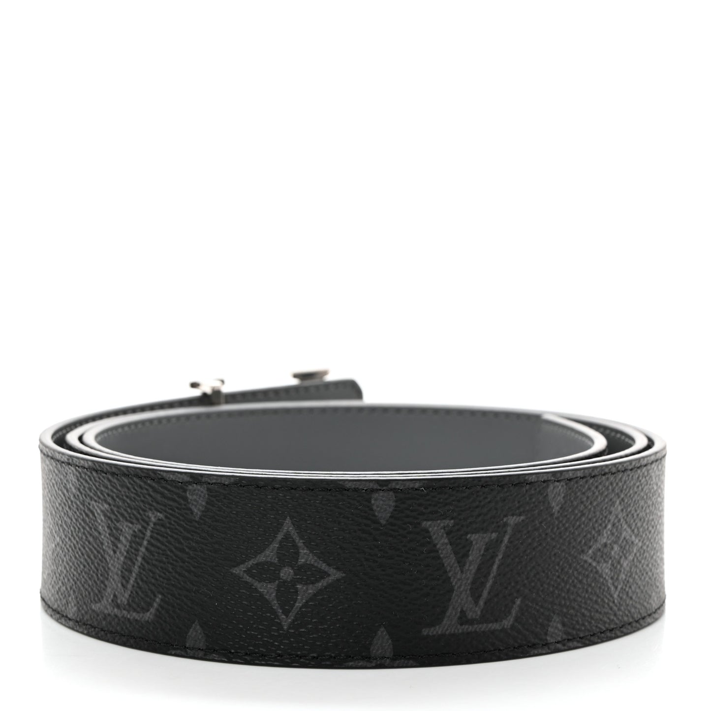 Calfskin Monogram Eclipse LV Initiales Reversible Belt 110 44