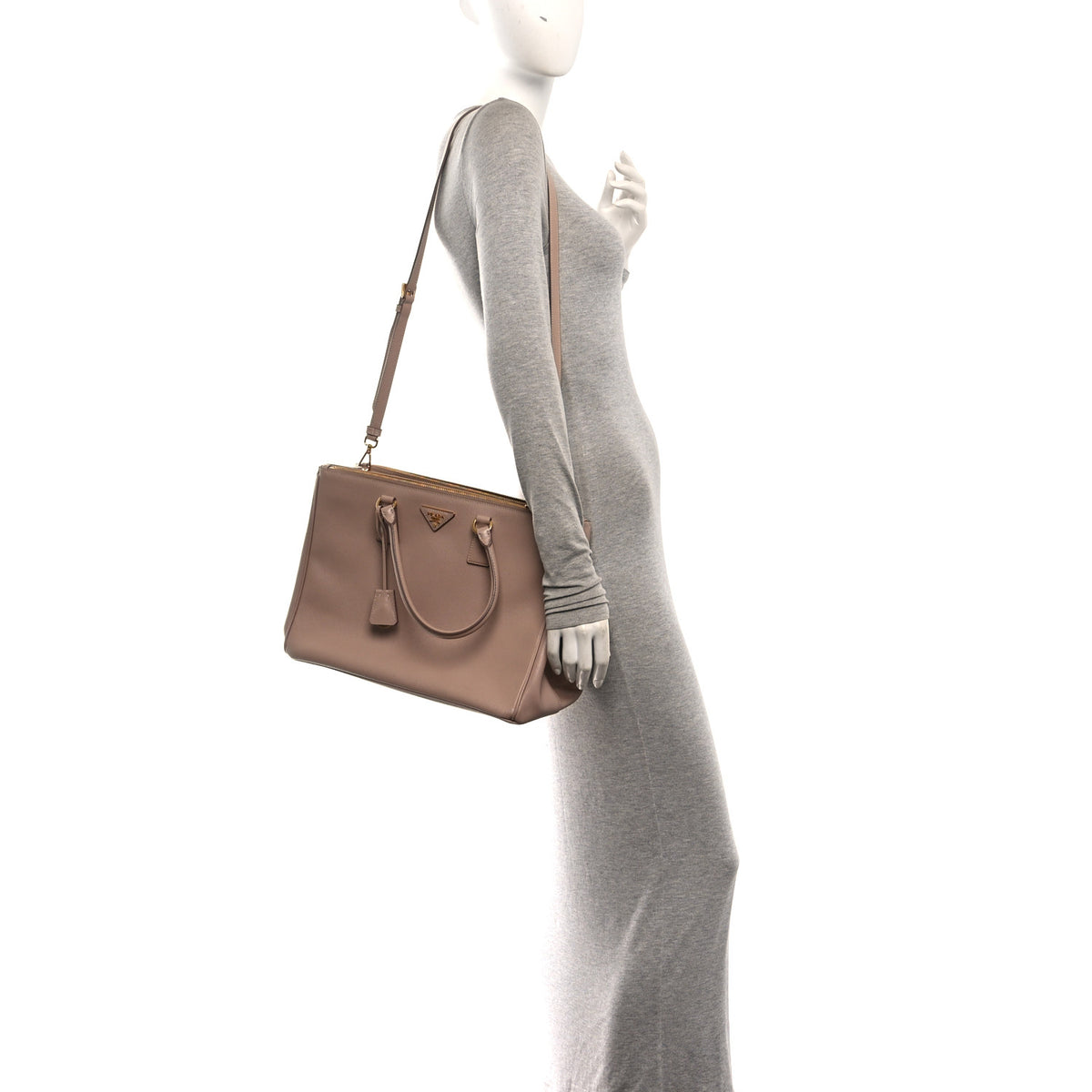 Prada Saffiano Lux Large Galleria Double Zip Tote Cipria 2 of 9