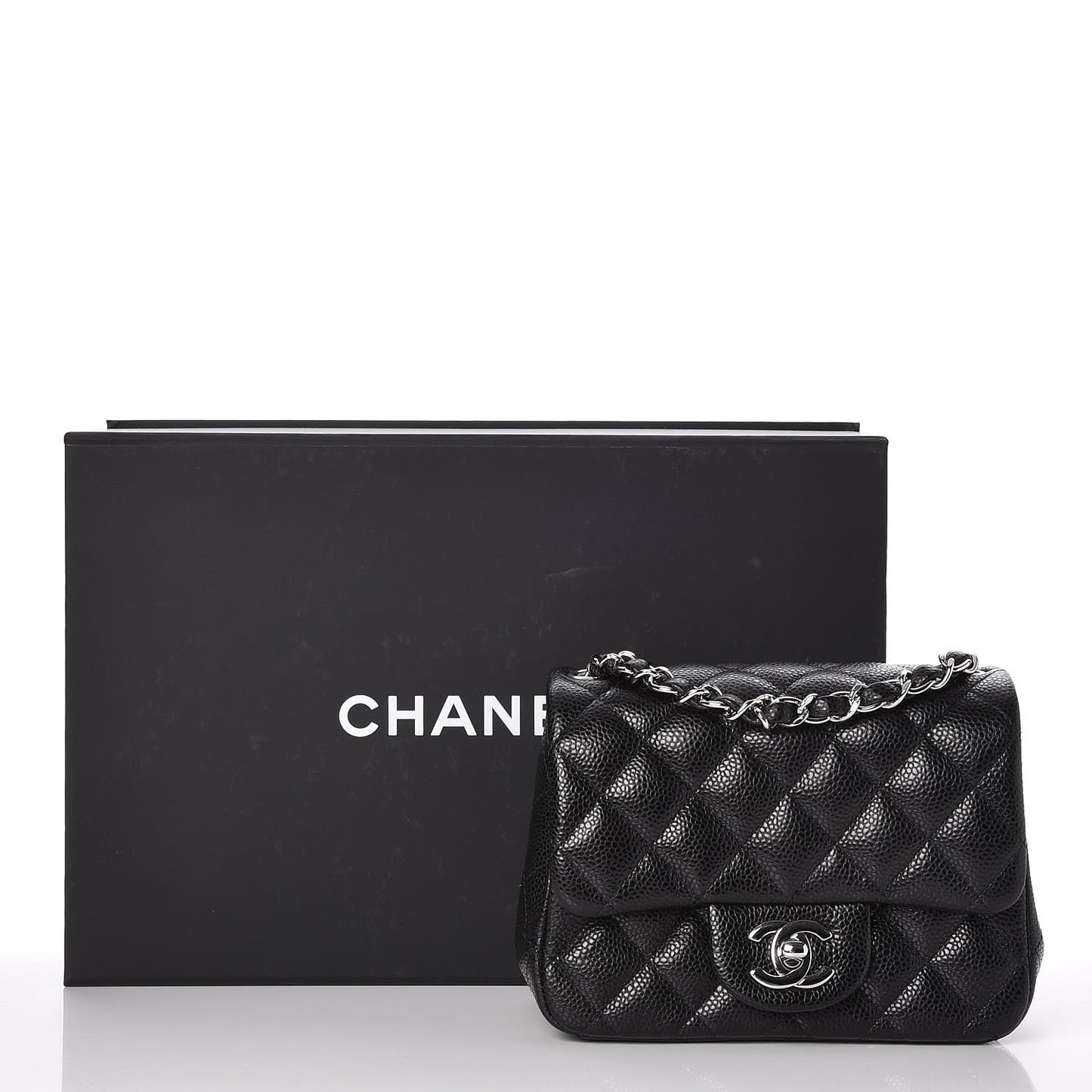 Caviar Quilted Mini Square Flap Black