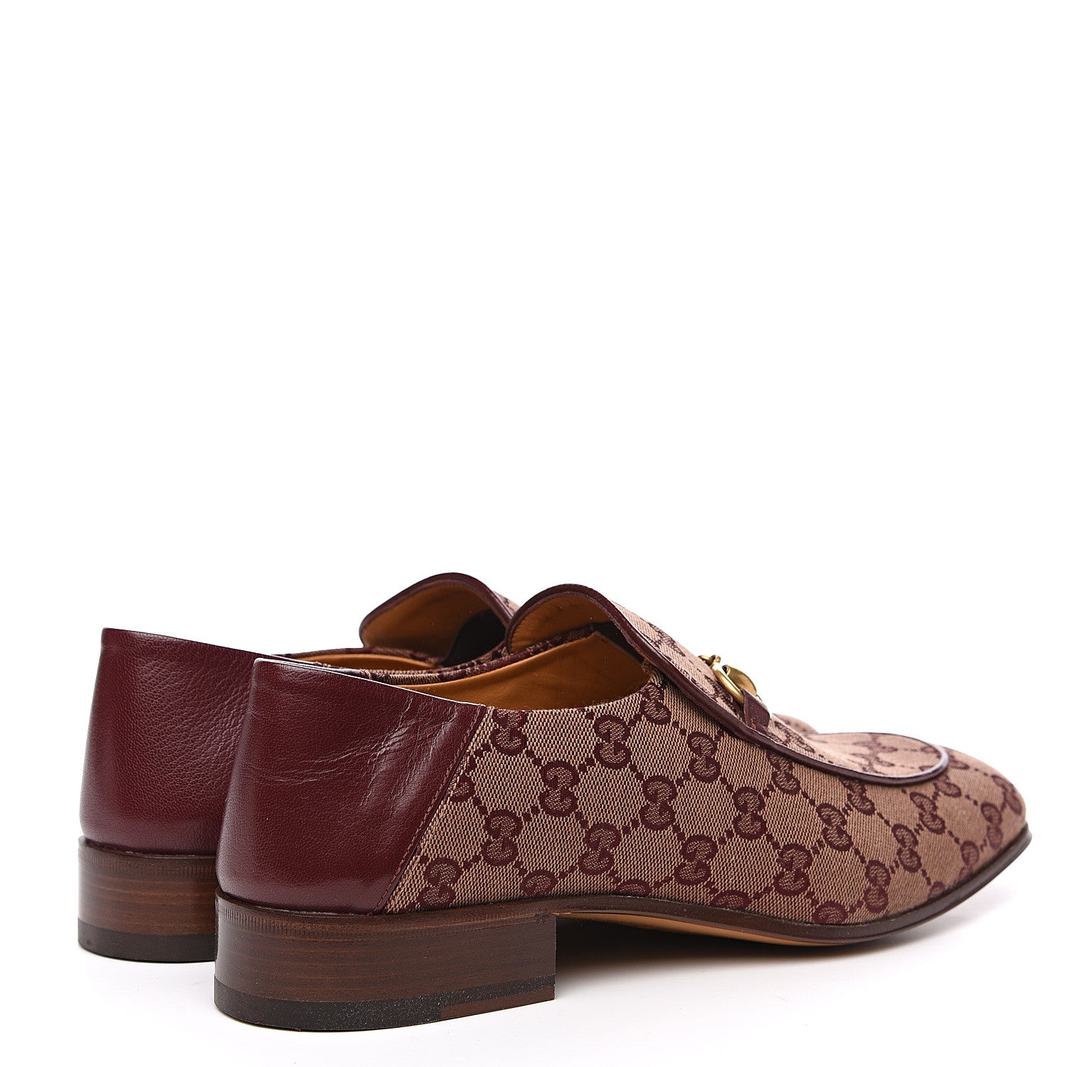 Gucci GG Monogram Granada Kid Mens Horsebit Loafers 10 Sahara Rubino Bright Bordeaux 4 of 9