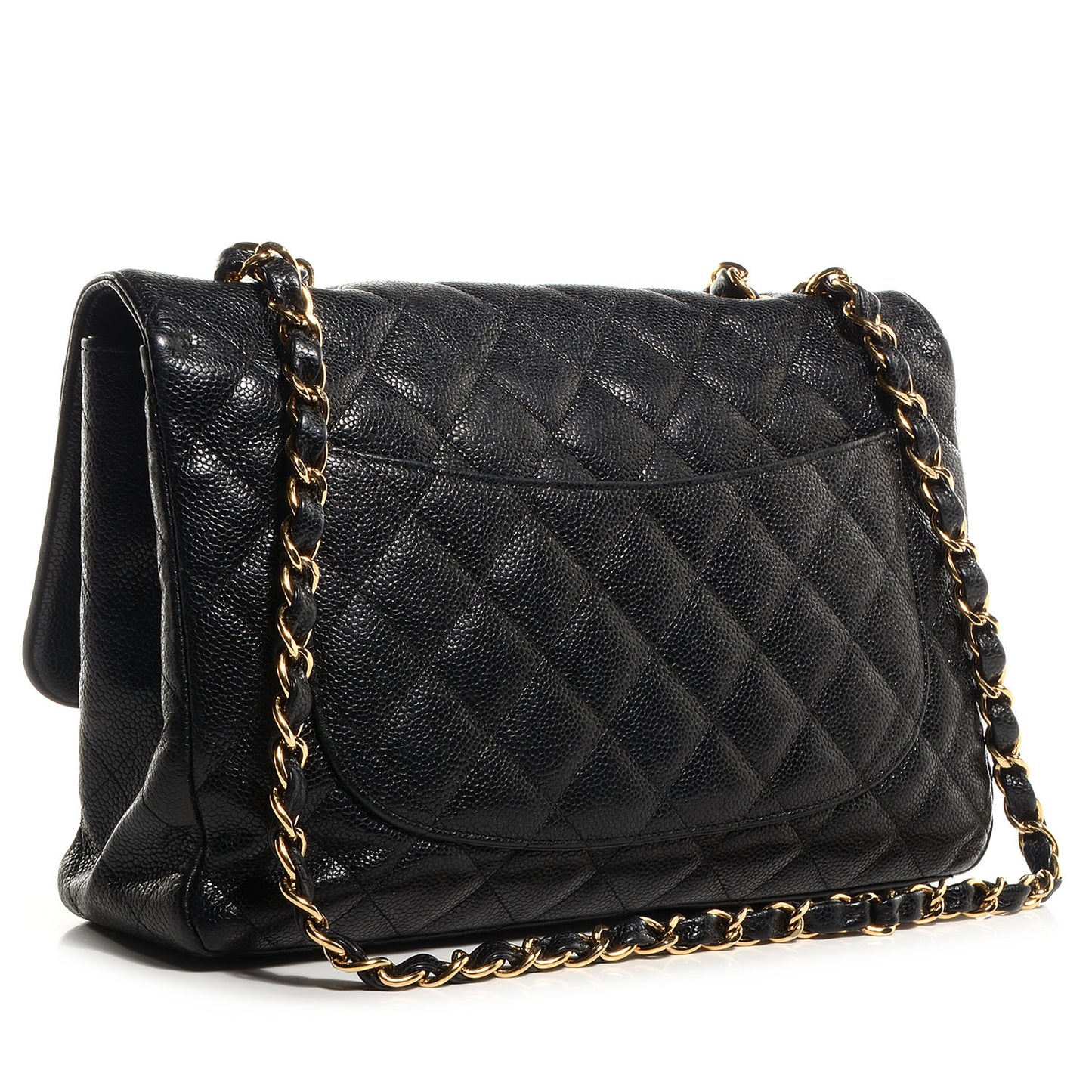 Caviar Jumbo Single Flap Black