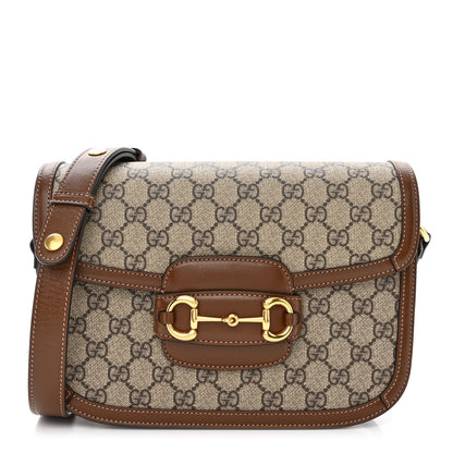 Gucci GG Supreme Monogram Horsebit 1955 Shoulder Bag Beige Brown Sugar 1 of 10