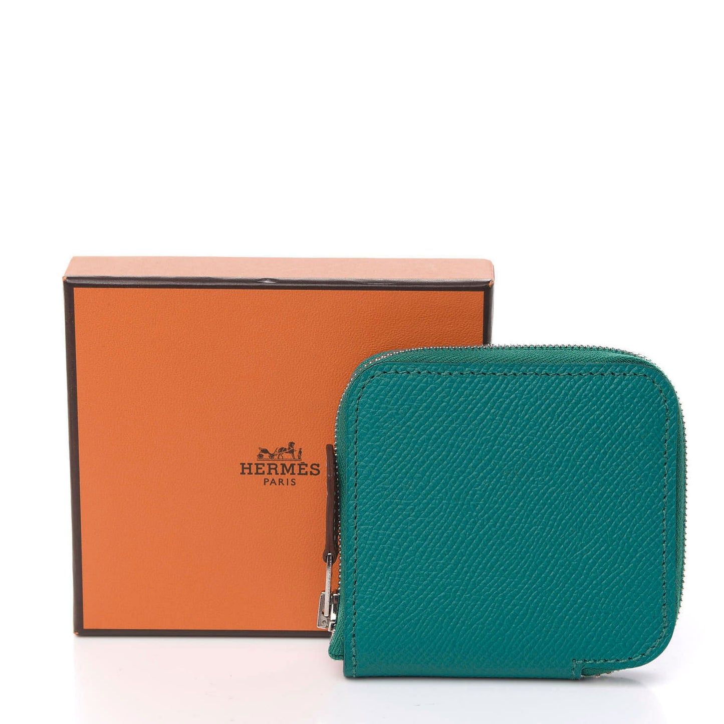 Epsom Silk'in Coin Purse Bleu Paon
