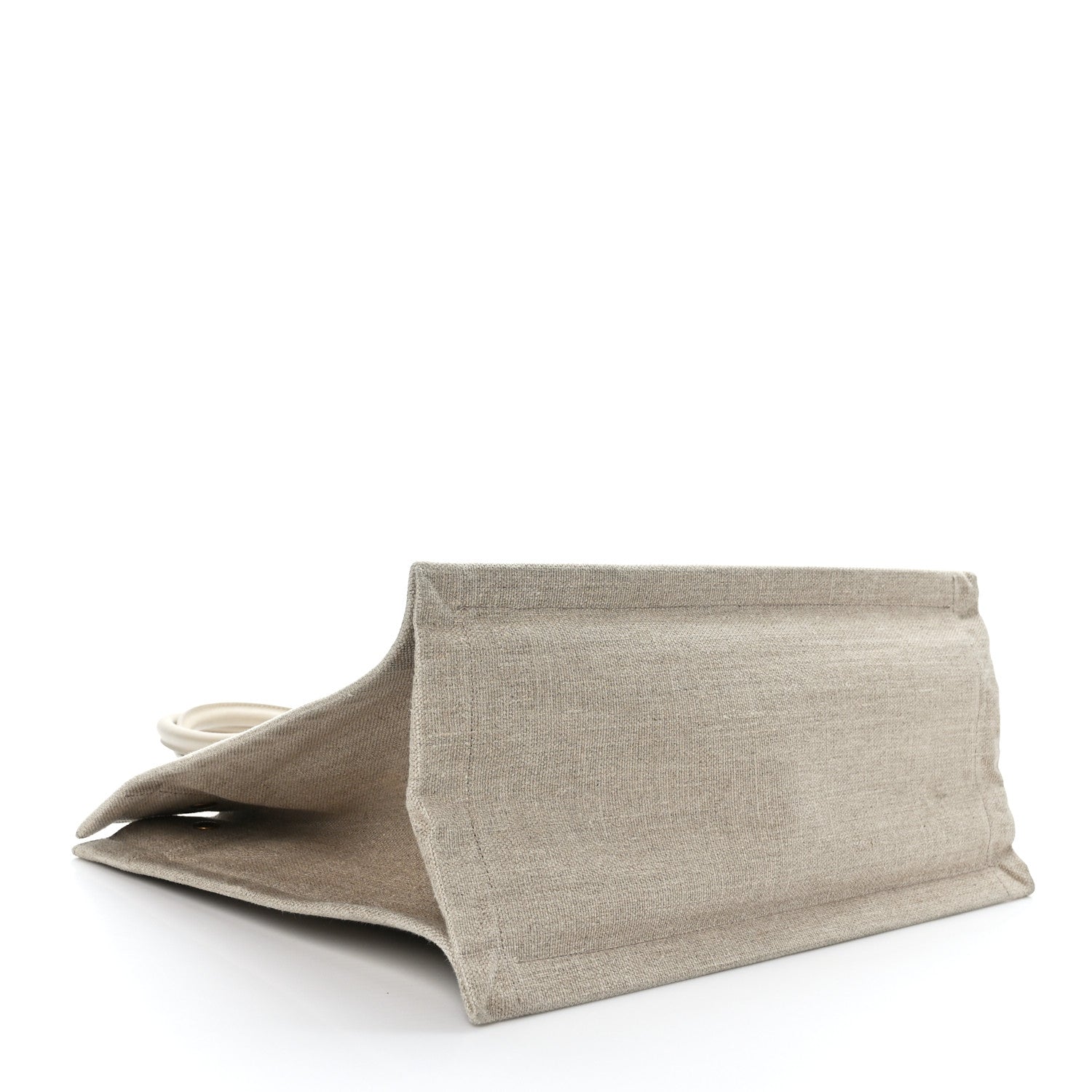 Saint Laurent Linen Calfskin Small Rive Gauche Tote Beige Sea Salt 4 of 10