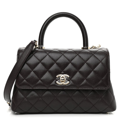 Chanel Caviar Quilted Mini Coco Handle Flap Dark Brown 1 of 9