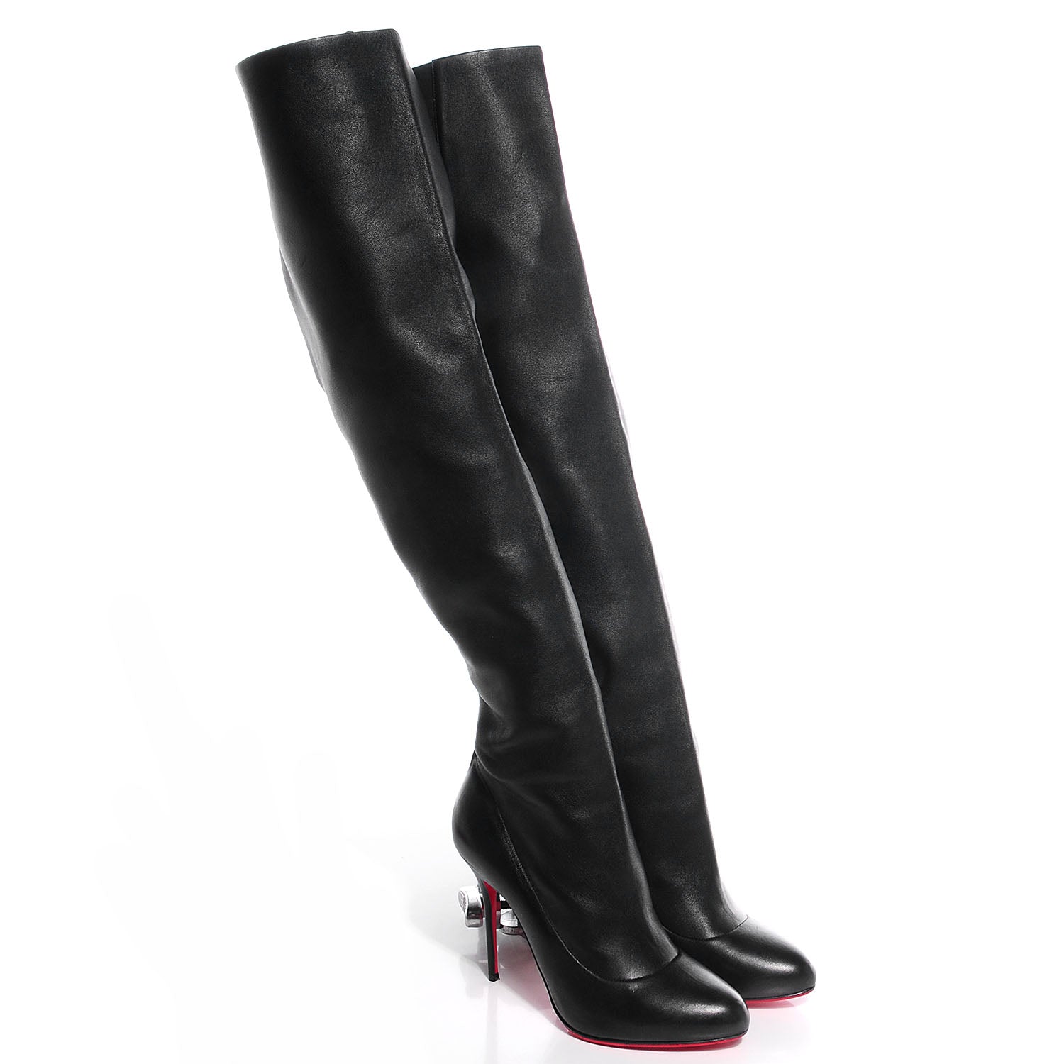 Christian Louboutin Leather Sempre Monica 100 Over the Knee Boot 40.5 Black 5 of 19