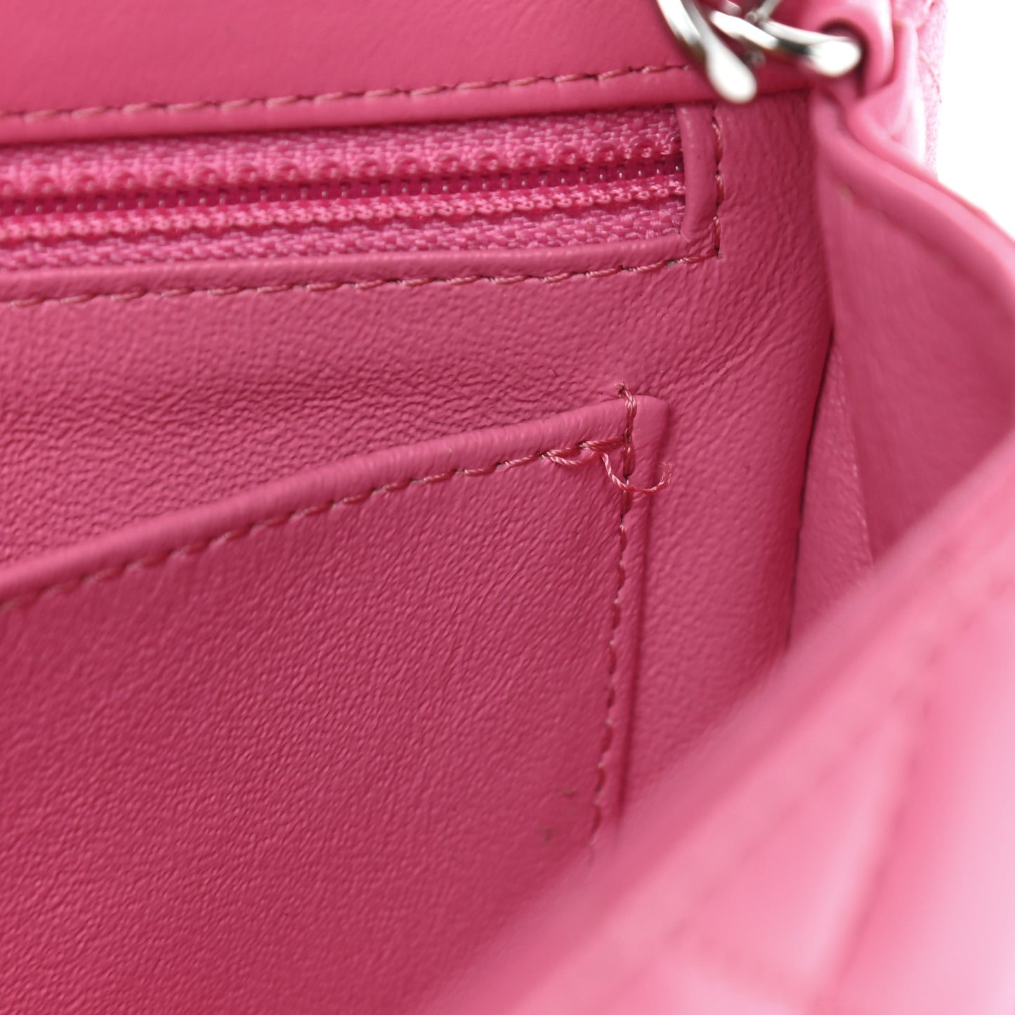Lambskin Quilted Mini Rectangular Flap Pink