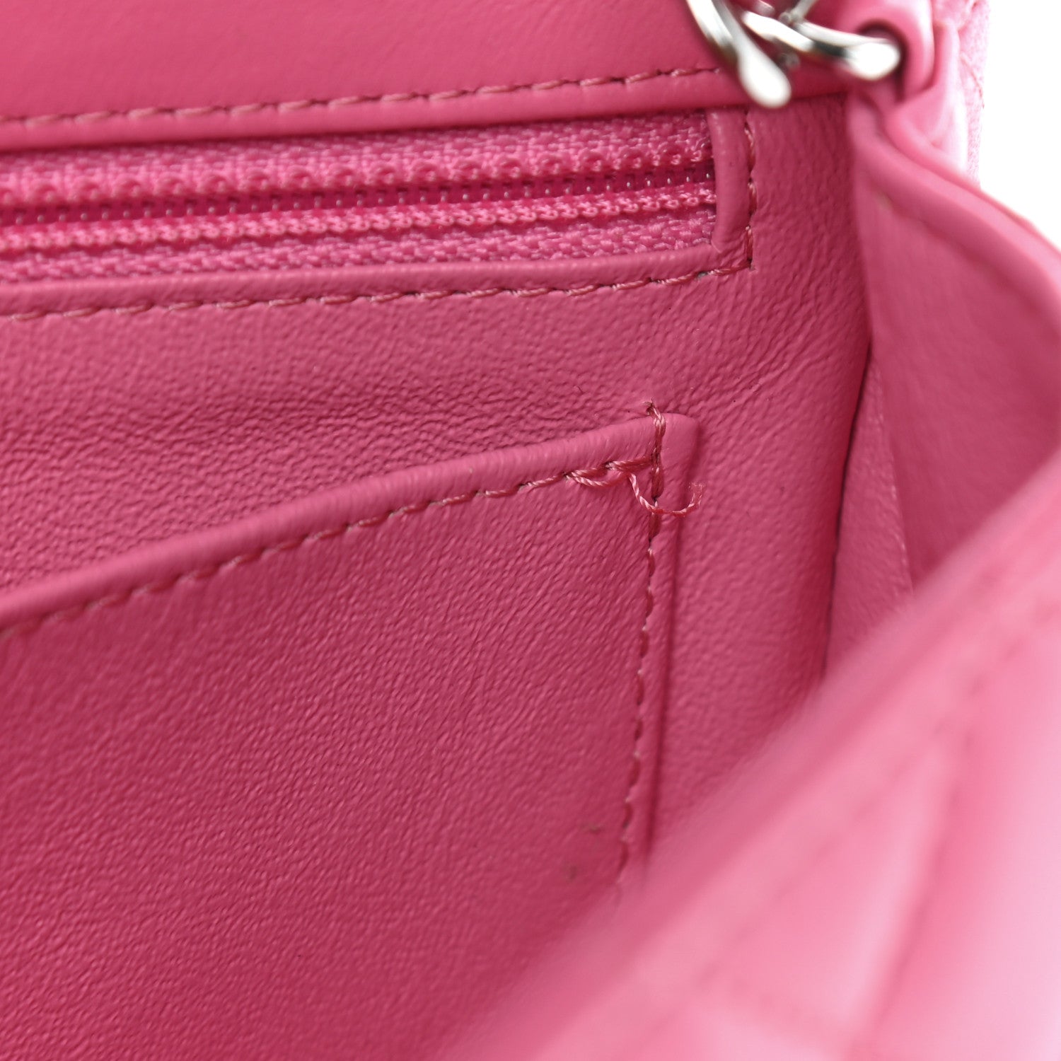 Chanel Lambskin Quilted Mini Rectangular Flap Pink 9 of 9