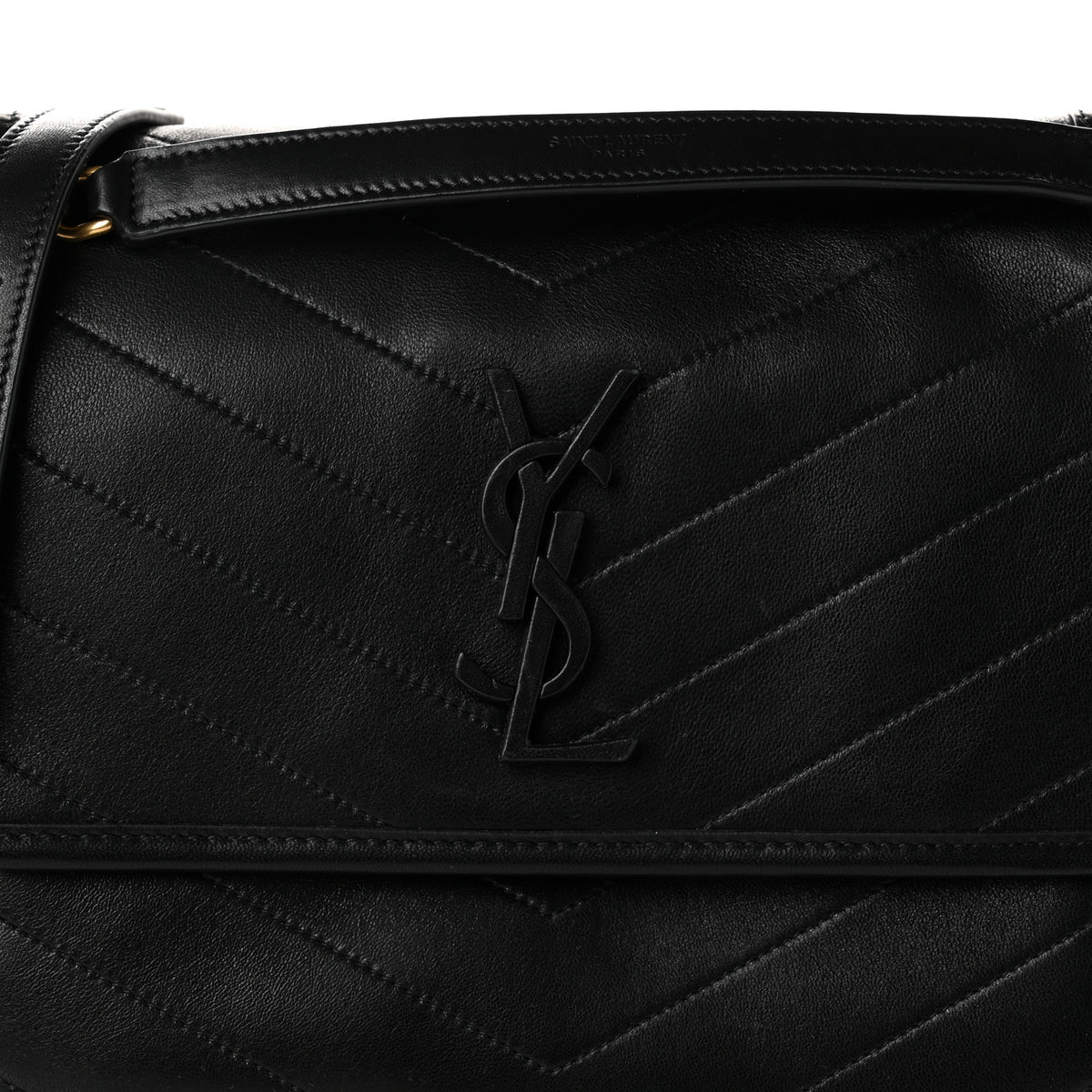 Saint Laurent Lambskin Matelasse Monogram Medium Niki Chain Satchel Black 8 of 10