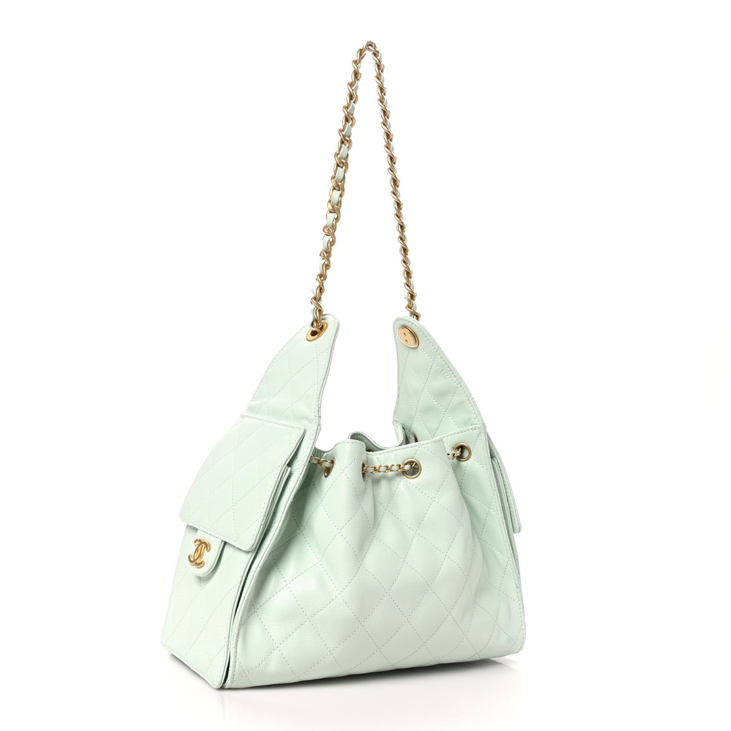 Chanel Caviar Quilted Small Chanel 25 Handbag Light Green 3 of 10