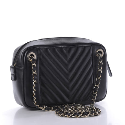 Chanel Calfskin Quilted Daily Chevron Camera Case Black 3 of 9