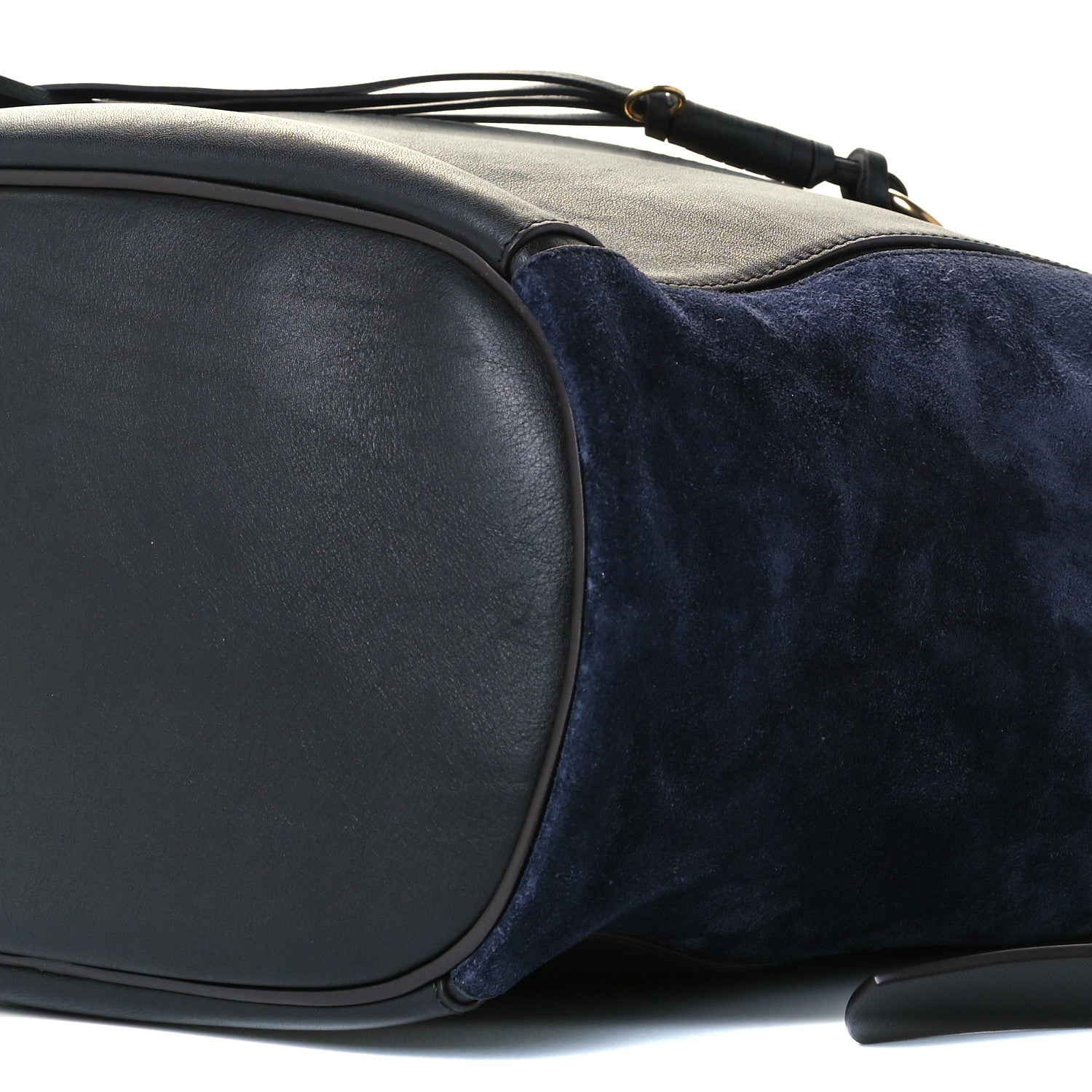 Chloe Smooth Suede Calfskin Medium Myer Double Carry Bag Black Navy 10 of 10