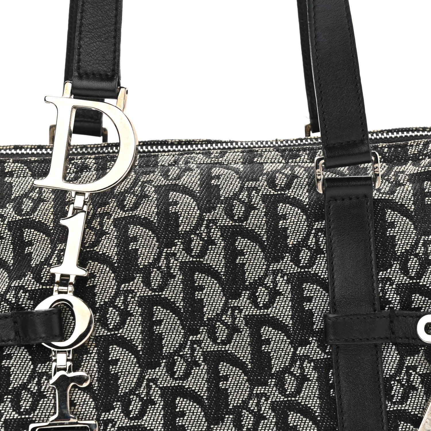 Christian Dior Denim Monogram Boston Navy 8 of 12