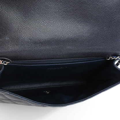 Chanel Caviar Quilted Clutch With Chain Flap Navy Blue 5 of 8