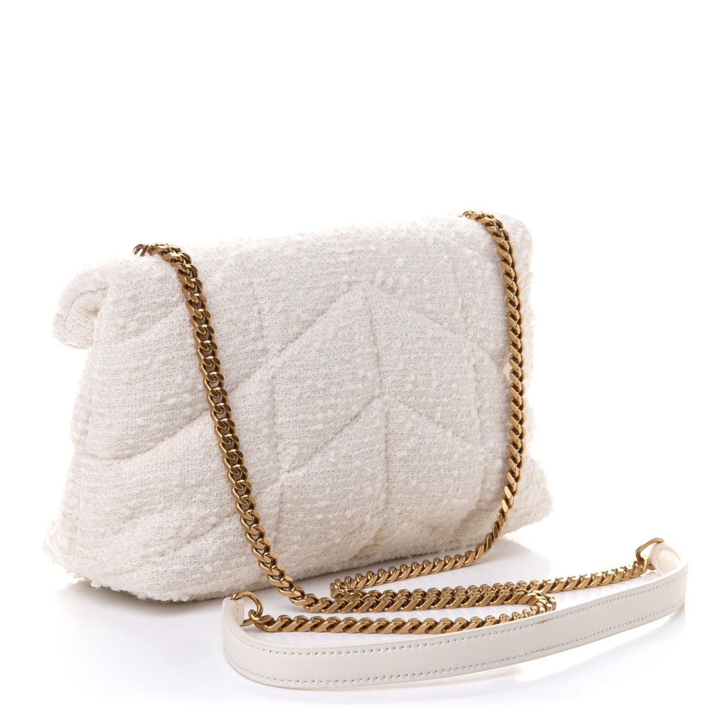 Boucle Tweed Quilted Toy Loulou Puffer Monogram Chain Satchel Crema Soft