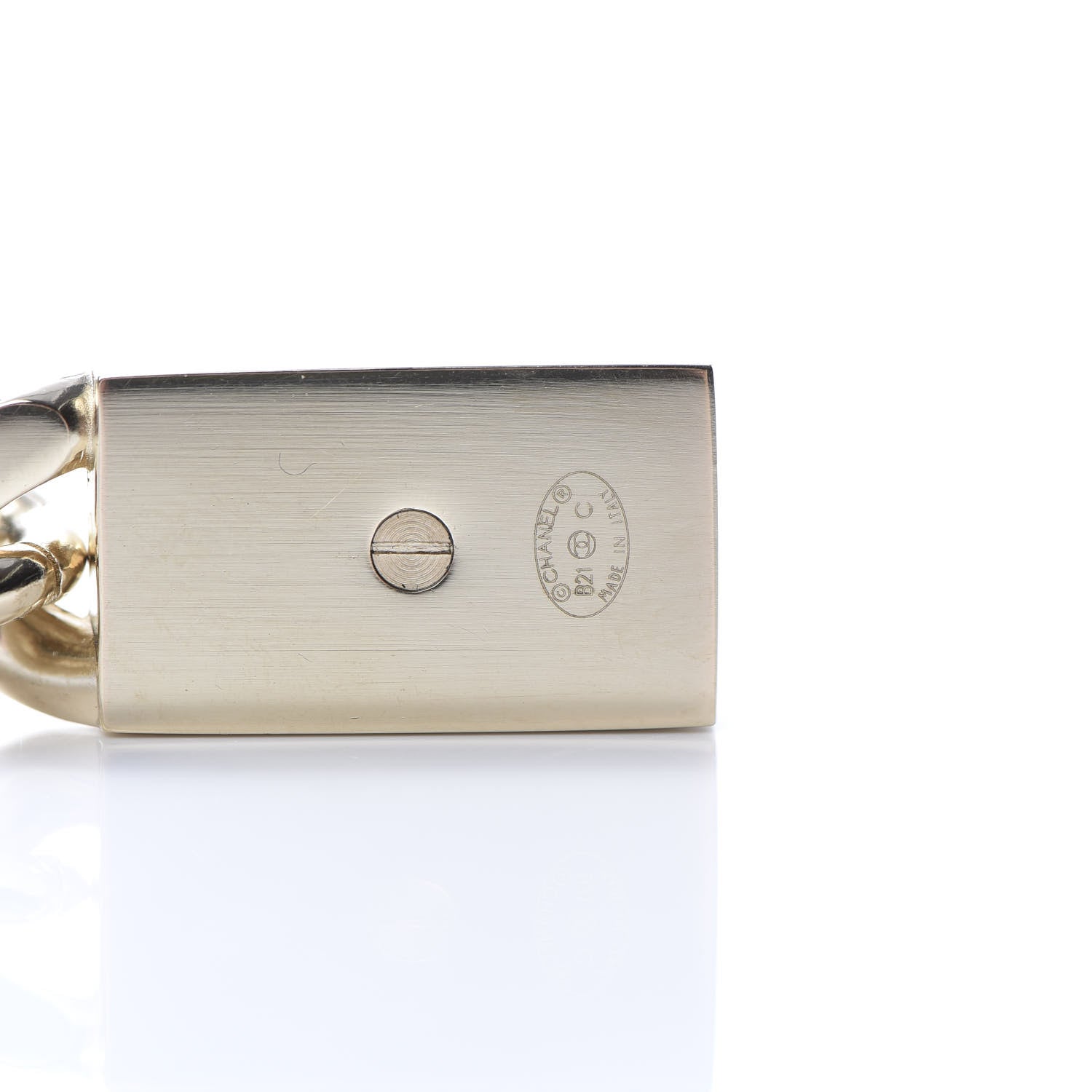 Chanel Crystal Dog Tag Charm Earrings Gold 4 of 5