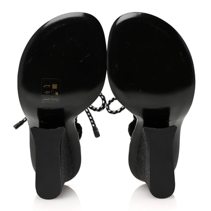 Louis Vuitton Fabric Maia Rope Wedge Sandal 38 Black 6 of 8