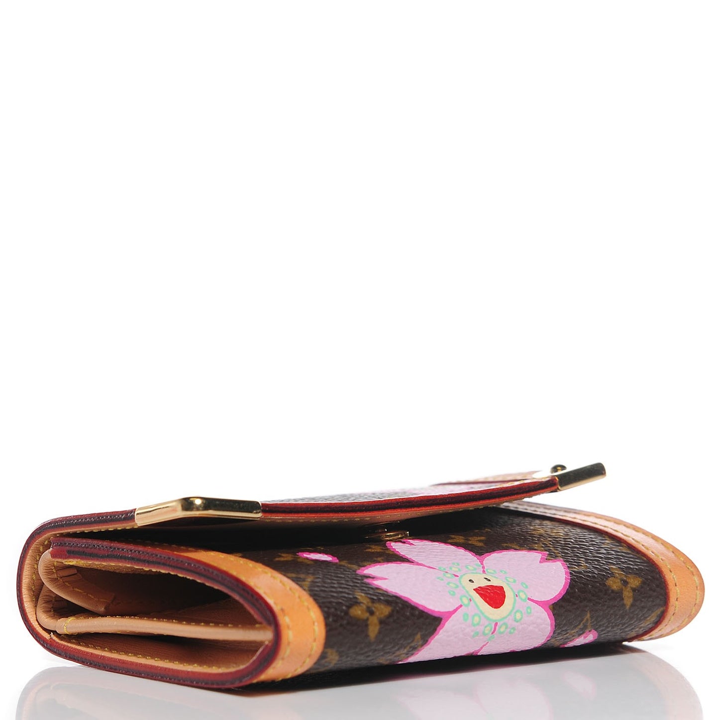 Monogram Cherry Blossom Porte-Monnaie Plat Coin Purse Brown