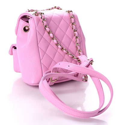 Chanel Shiny Caviar Quilted Small Duma Pockets Drawstring Backpack Lilac 3 of 10