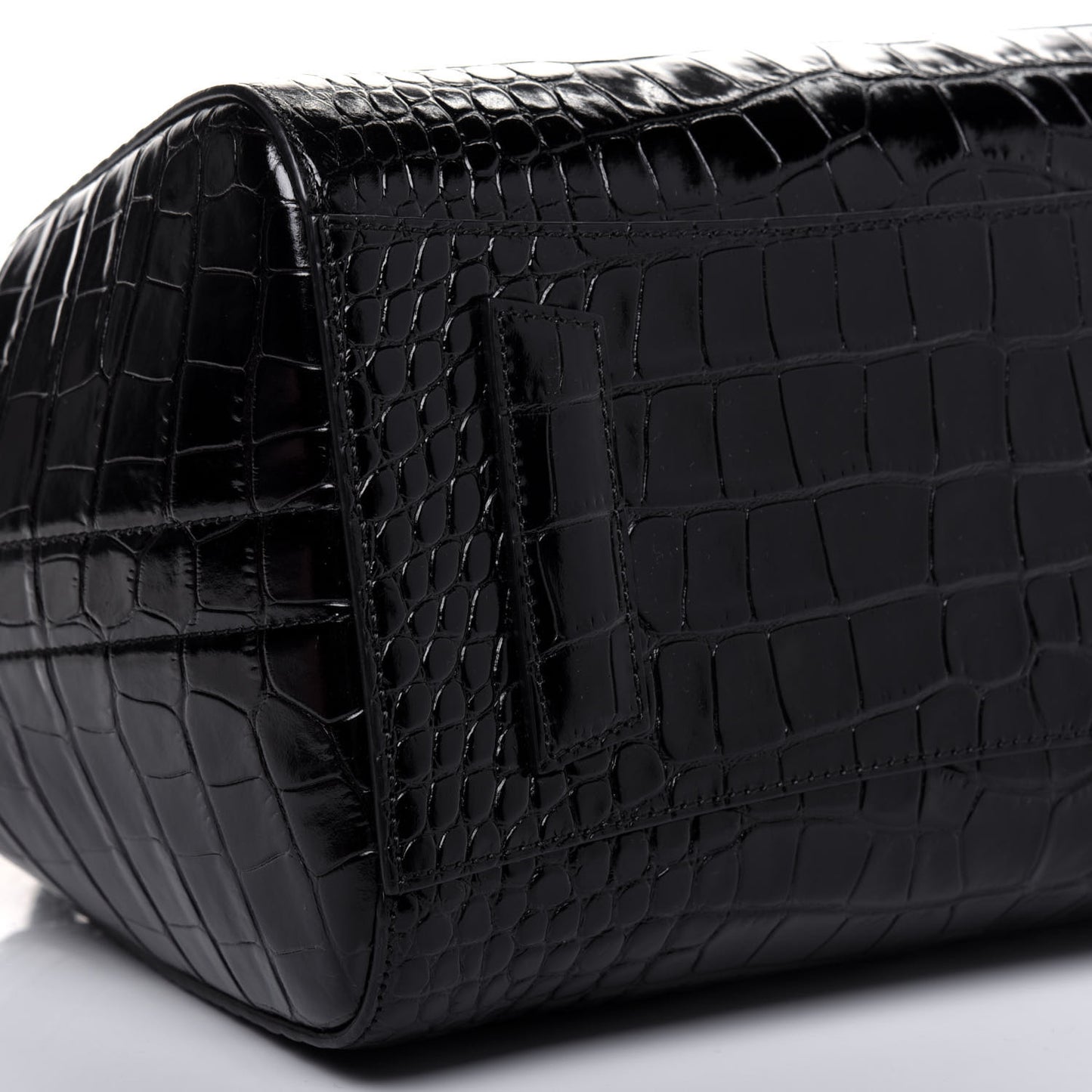 Calfskin Crocodile Embossed Small Antigona Black