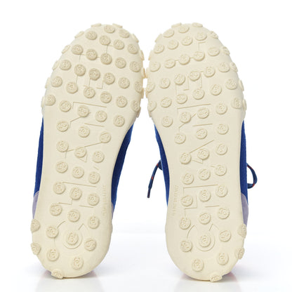 Chanel Wool Nylon Lambskin Suede Calfskin Womens Logo Sneakers 40 Blue Coral 5 of 9