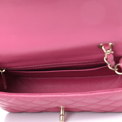 Chanel Lambskin Quilted Mini Rectangular Flap Dark Pink 4 of 4