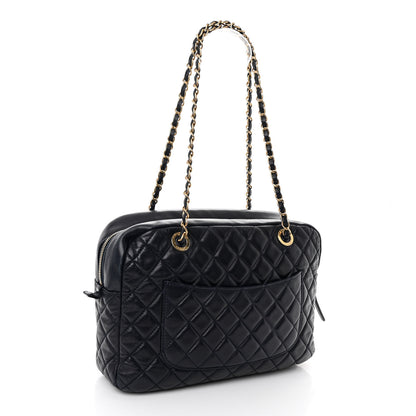 Chanel Lambskin Quilted Travel Flap Tote Navy 3 of 12