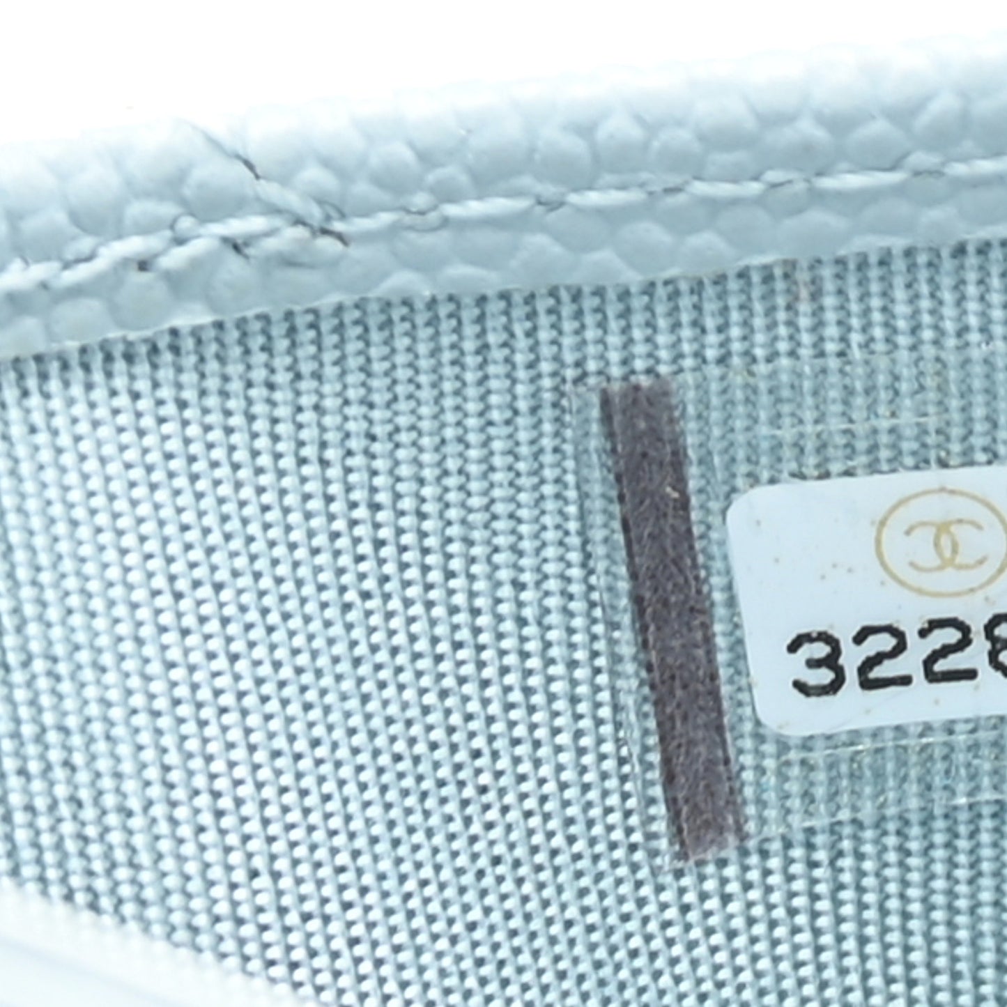 Caviar Quilted Card Holder Light Blue
