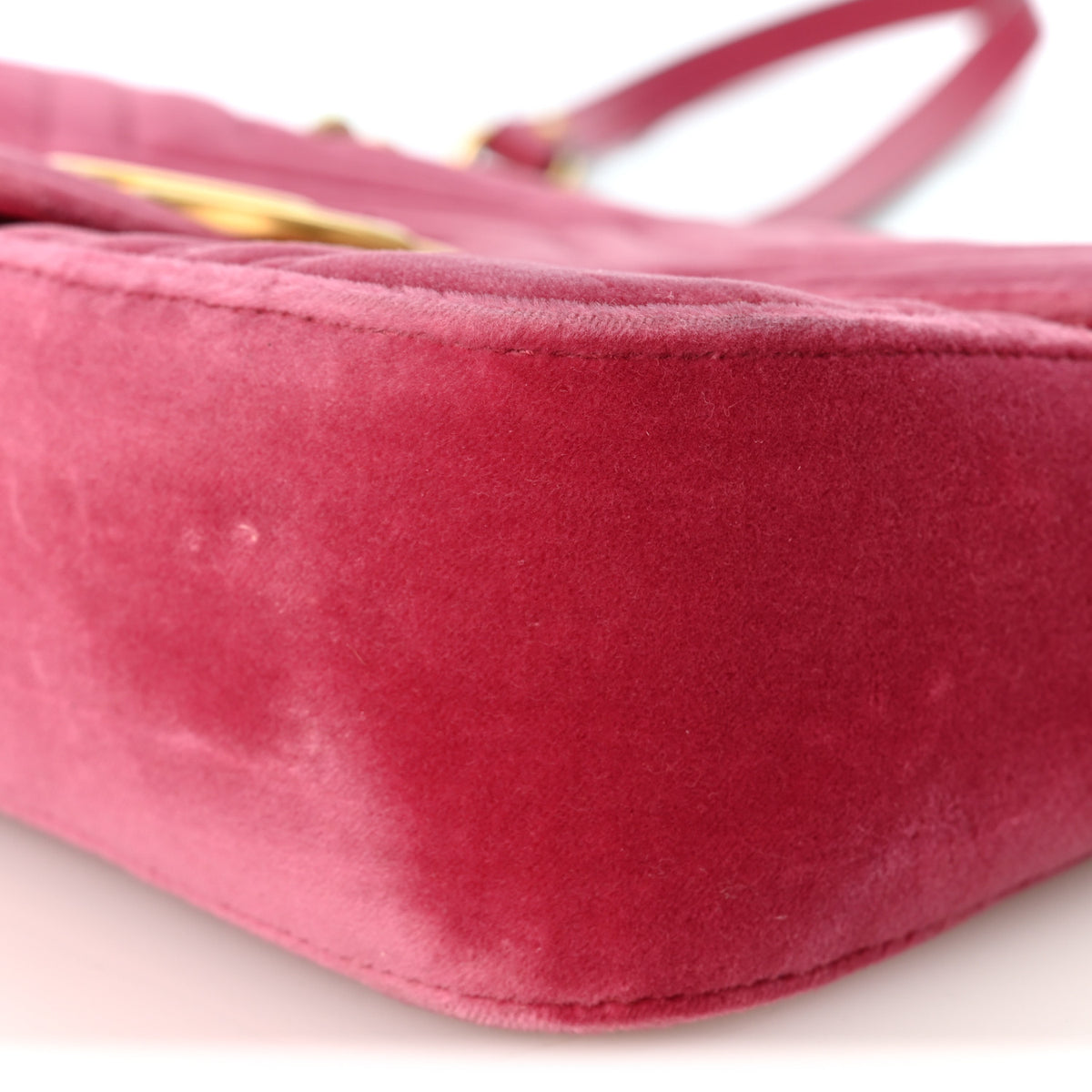 Gucci Velvet Matelasse Small GG Marmont Shoulder Bag Light Raspberry Rose 10 of 12