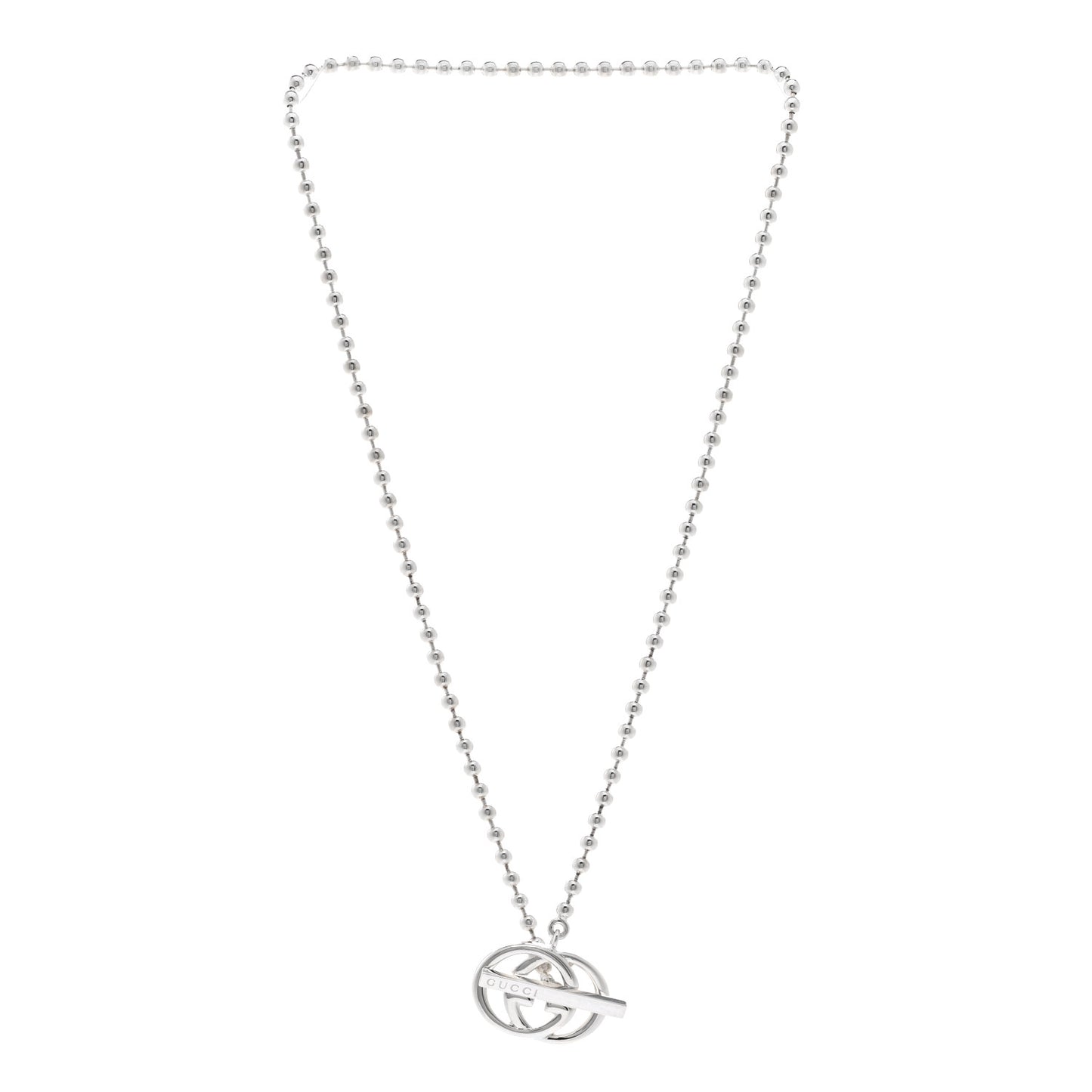 Sterling Silver Interlocking G Brit Toggle Necklace