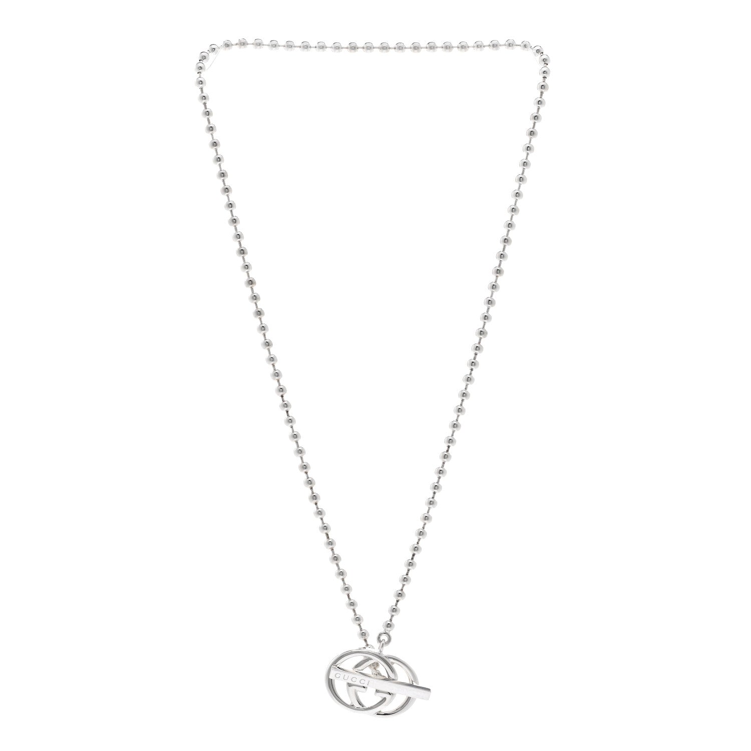 Gucci Sterling Silver Interlocking G Brit Toggle Necklace 3 of 4