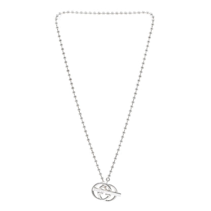 Gucci Sterling Silver Interlocking G Brit Toggle Necklace 3 of 4