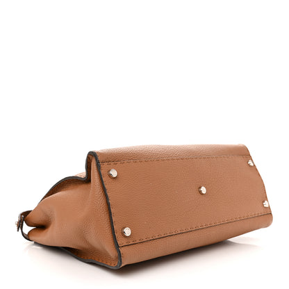 Fendi Cuoio Romano Selleria Bi-Color Large Peekaboo Iconic Satchel Mou Deserto 4 of 11