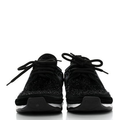 Chanel Stretched Fabric Velvet CC Womens Sneakers Black 2 of 7