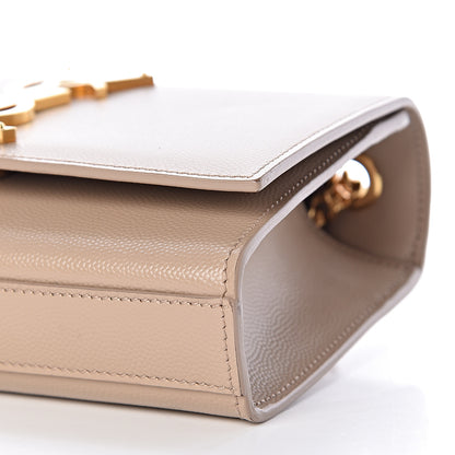 Saint Laurent Grain De Poudre Small Monogram Kate Satchel Dark Beige 9 of 9