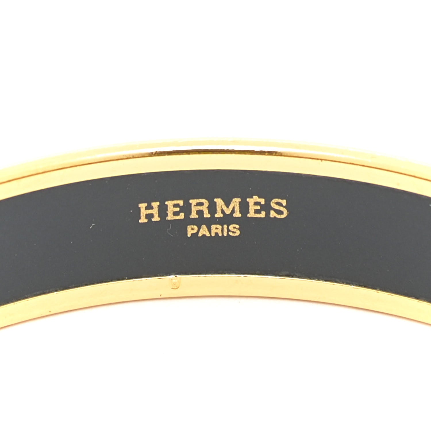 Hermes Enamel Printed Narrow Caleche Bracelet 65 Black 4 of 7
